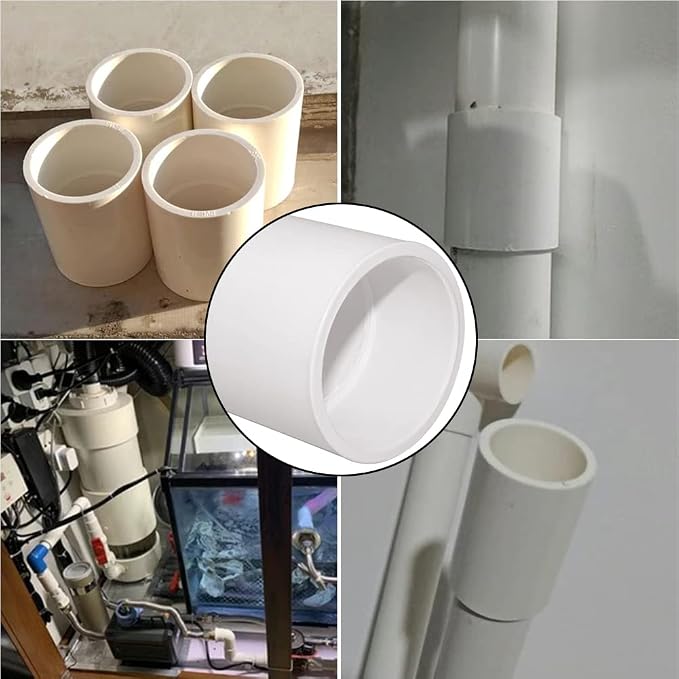 5PCS 1-1/2" PVC Pipe Coupling Slip SCH40 White | Connector Adapter Pipe Fitting - Image 5