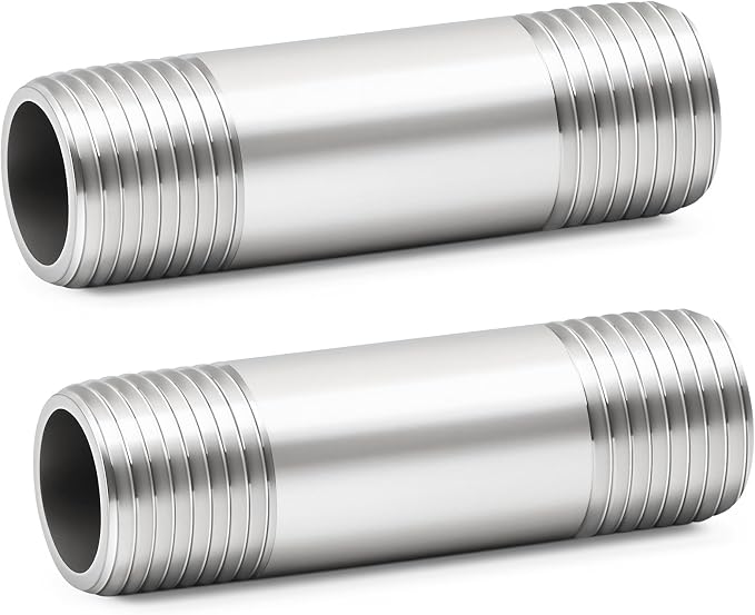 ChillWaves 304 Stainless Steel Pipe Fitting, Nipple Cast Pipe 1-1/2" NPT Male x by VisittheCHILLWAVES