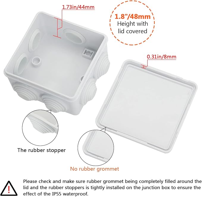 ABS Plastic Dustproof Water Resistant IP55 Junction Box Universal Electrical - Image 4