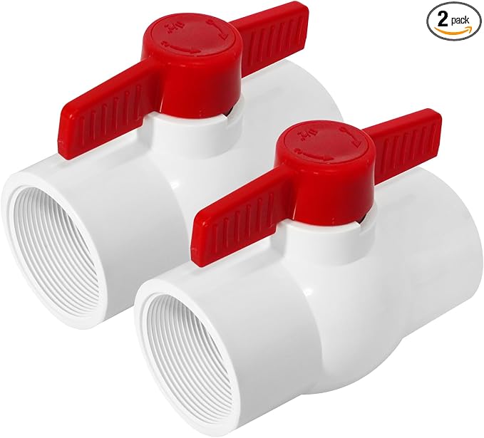 YADIAN 2 Pack PVC Ball Valves 1-1/2'', T-handle Water Shut-Off Ball Valve by YADIAN