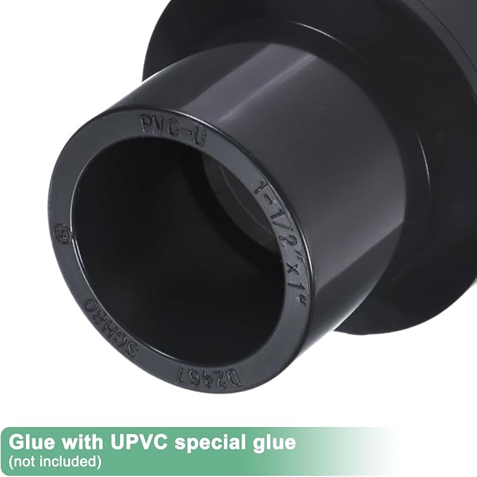 M METERXITY 4-Pack UPVC Reducer Pipe Fitting, 1-1/2"x1" Reducing Coupling - Image 4