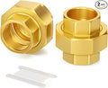 GASHER 2PCS 1-1/2"FNPT Brass Union Pipe Fitting | 1-1/2 InchNPT Female x 1-1/2 by GASHER