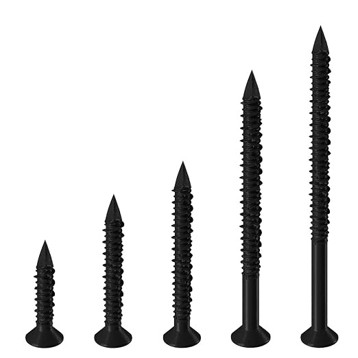 WenSilon 1/4" x5 Black Concrete Screw Anchor Black Flat Head - Image 3