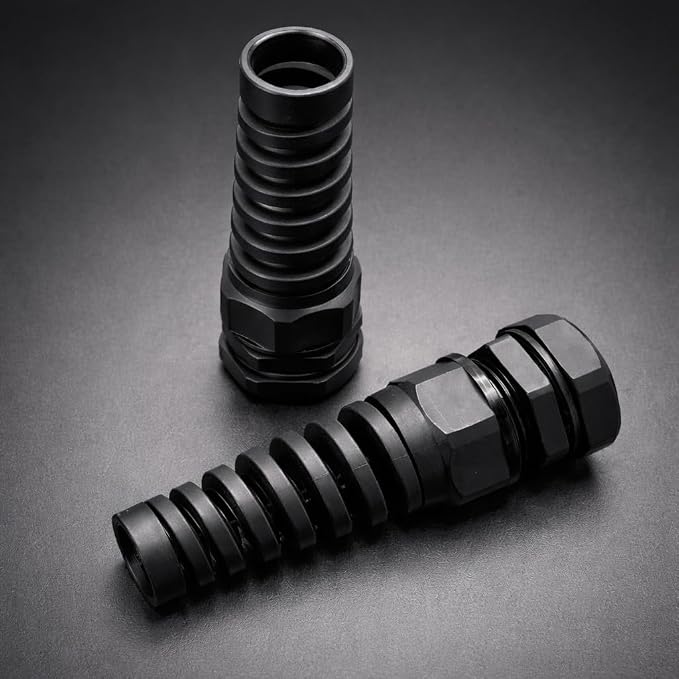 1/2" NPT Flexible Cable Gland, Spiral Pigtail Cord Grip Strain Relief - Image 5