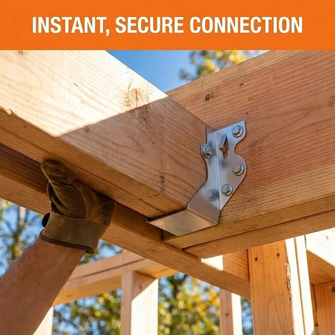 25 Pack 2x4 Joist Hangers, 18 Gauge Galvanized Face Mount | Wood connectors - Image 6