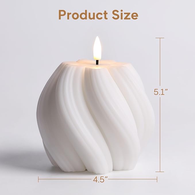 White Swirl Flameless Candles - Image 2