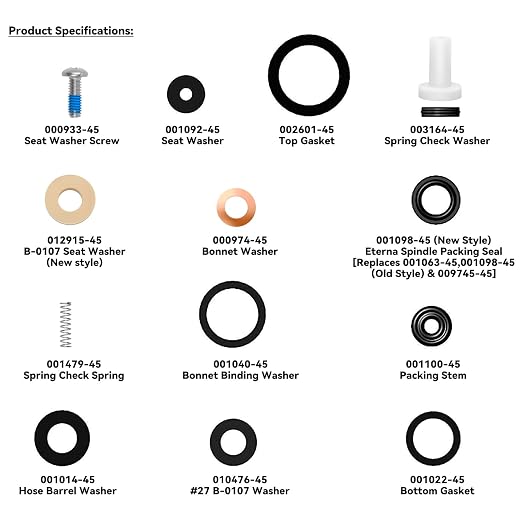 B-6RK Repair Kit for T&S Brass Faucet Cartridges & Spray Valves - Image 2