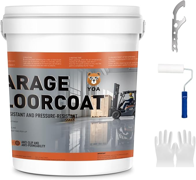 YOA Professional Concrete Garage Floor Paint, Acrylic Resin Coating, Suitable - Image 9