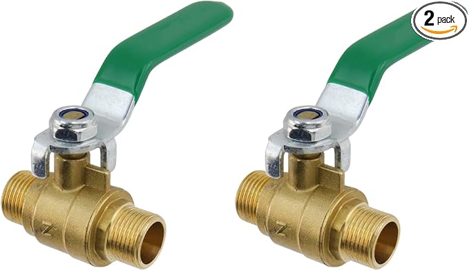 Brass Ball Valve Shut Off Switch 3/8" Male to 1/4" Male Thick Brass Plumbing by Home