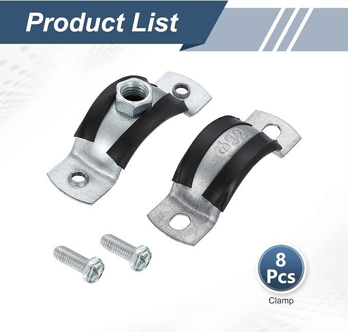 HARFINGTON 8 Pcs Split Ring Pipe Hanger 1-1/4" Galvanized Steel Sheet Wall - Image 3