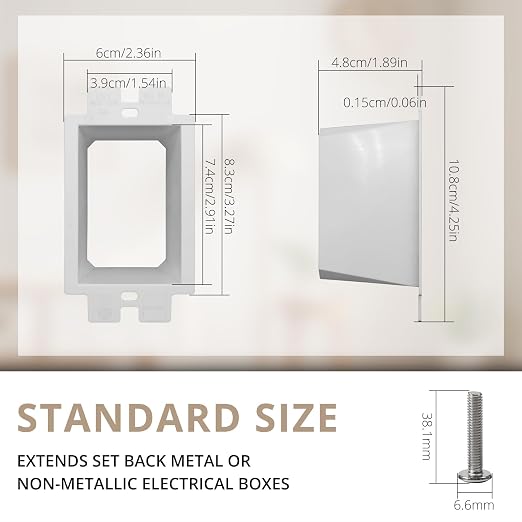 1-Gang BE1 Non-Metallic Electrical Power Outlet Box Extender, 12 Pack | ETL - Image 2