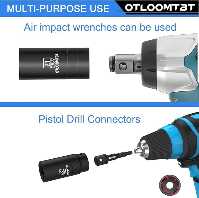 OTLOOMTBT 1/2" Drive Impact Socket Set, Metric Deep - Image 7