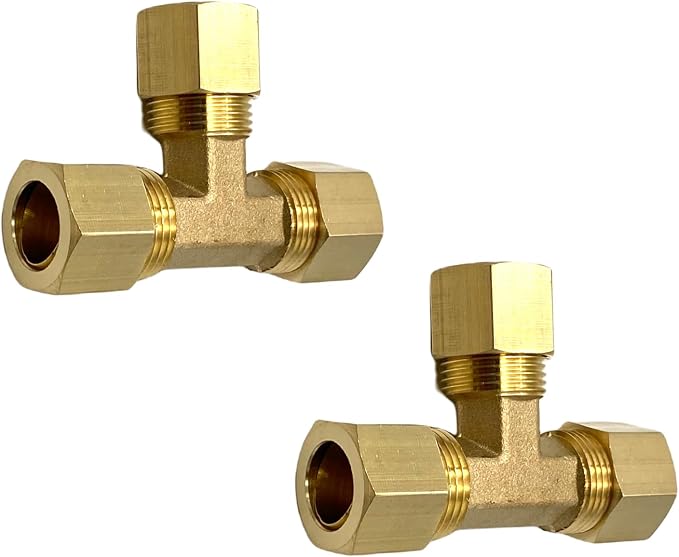 2 Pcs 1/2'' Brass Elbows, 1/2 Inch x 1/2 Inch x 1/2 Inch Brass Compression Tube - Image 3