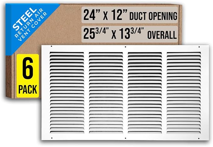 Fits 24x12 Duct Opening | Steel Return Air Grille by Handua | Vent Cover Grill by Handua