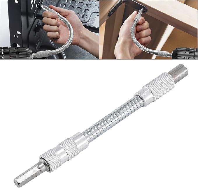 1 Pcs Mixed Drive Flexible Socket Extension Bar Adapter -150mm, 6.35mm Alloy - Image 2
