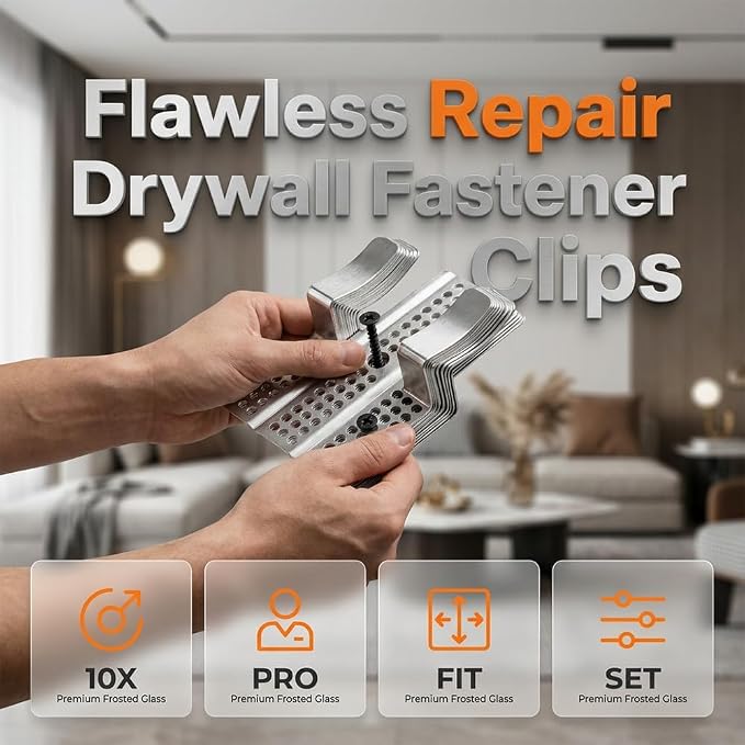 Drywall Repair Clips Kit, 60 Screws & 1 Pair Work Gloves, Heavy Duty Drywall - Image 6