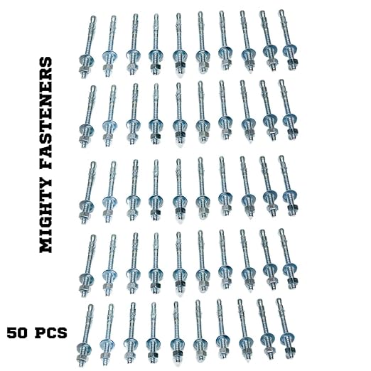 MIGHTY FASTENERS Zinc-Plated Steel Wedge Anchors, 3/8" X 3-3/4" - Image 3