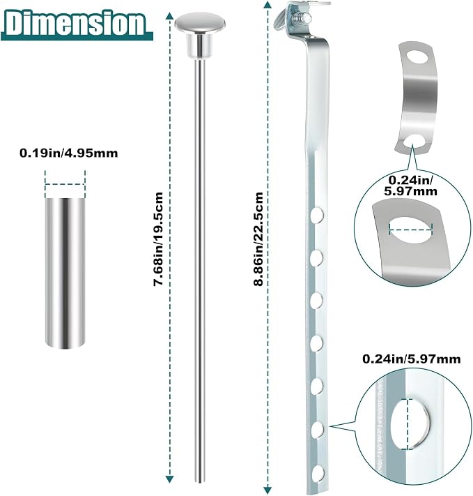 Enhon 1 Pack Lavatory Pop Up Drain Lift Rod, and Spring Clip Kit - Image 2