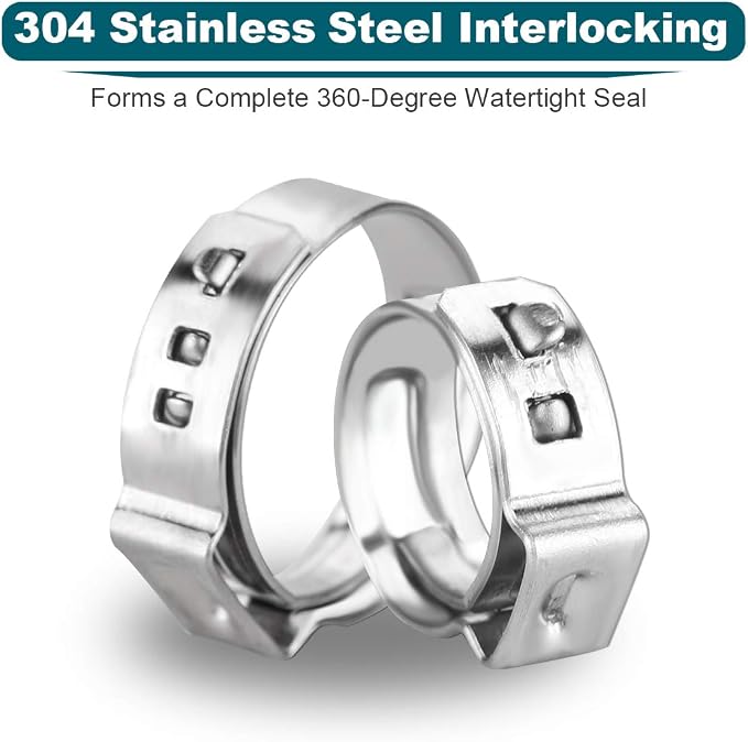 LOKMAN 50 Pack 1/2 Inch PEX Cinch Clamps, Stainless Steel Rings Pinch Clamps - Image 2