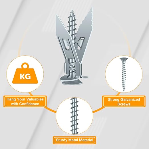 110Pcs Heavy Duty Metal Drywall Anchors and Screws Kit, Easy Self Drilling - Image 3