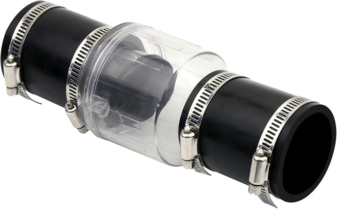 2 Inch Sump Pump Check Valve Water Pump Accessories, Steel Clamps Fit 7-1/4"Gap - Image 3