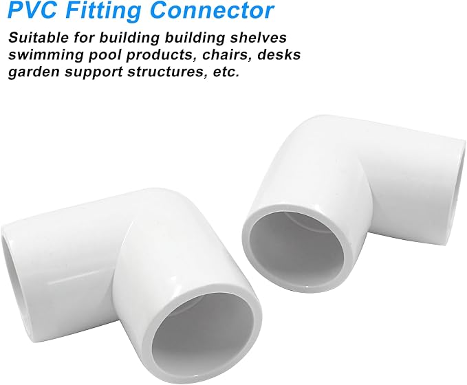 Piutouyar 4 Pcs 1/2" 90 Degree Right Angle Elbow PVC Pipe Fitting, 2 Way | - Image 3
