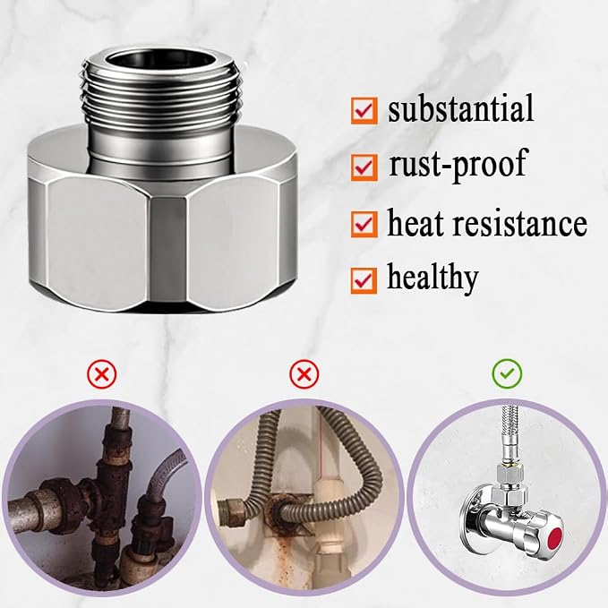 1/2" to 3/8" water hose adapter Brass Filter gasket | 1/2 fip to 3/8 - Image 5