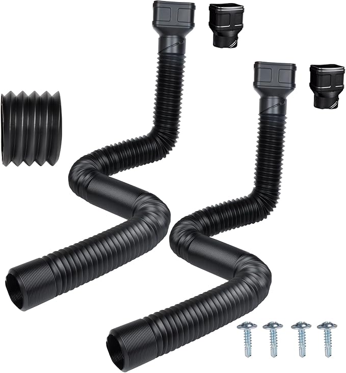 Prestantious 7ft Long Downspout Extensions Flexible Drainage Pipe, Corrugated by Prestantious