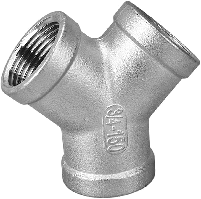 Stainless Steel 304 Tee NPT Female 3/4" Y Shaped 3 Way Cast Pipe Fitting by Unknown