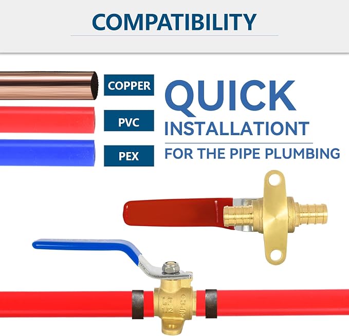 4PACK GUOFIS 1/2" PEX Crimp Full Port Ball Valve - Image 5