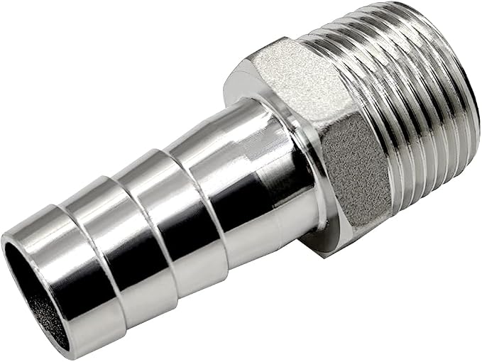 Stainless Steel Hose Barb Fitting 1" Hose Barb to 1" NPT Male Thread Connector - Image 7
