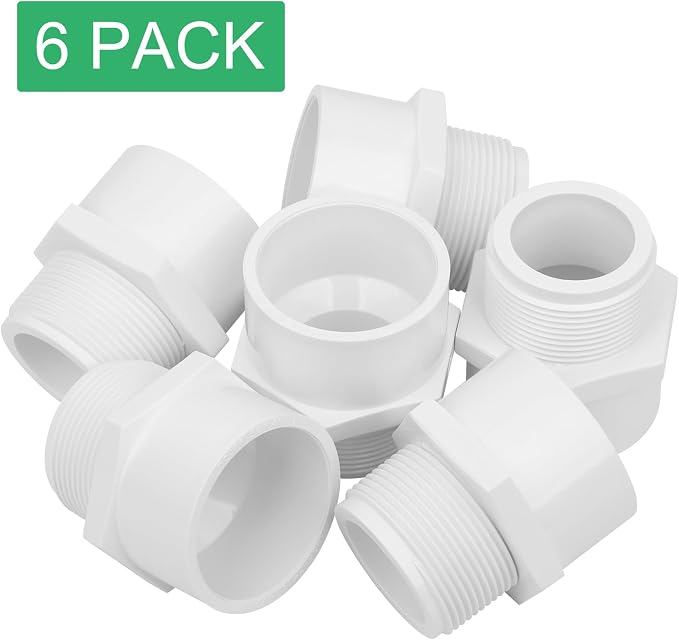 6Pack 1-1/2" PVC Male Adapter Pipe Fittings Furniture Grade SCH40 2-Way 1.50" - Image 6