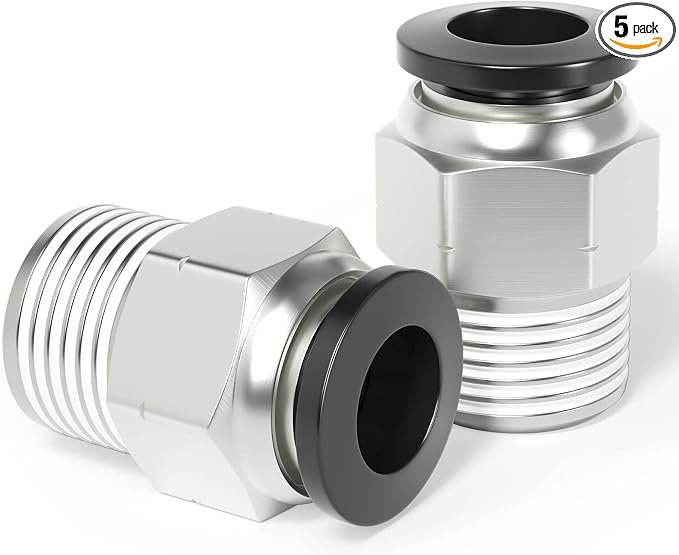 TAILONZ PNEUMATIC Male Straight 1/2 Inch Tube OD x 3/8 Inch NPT Thread Push to by TAILONZPNEUMATIC