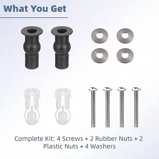 2 Set Toilet Seat Screws, Stainless Steel Toilet Seat Bolts - Image 8