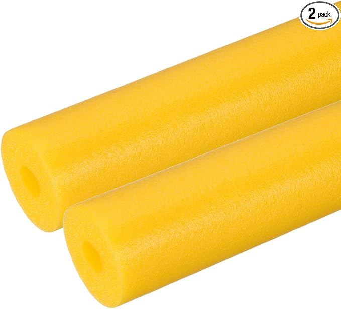 PATIKIL Pipe Insulation Foam Tube Foam Pipe Tubing Covers Golden 2Pcs | 13/16" by PATIKIL