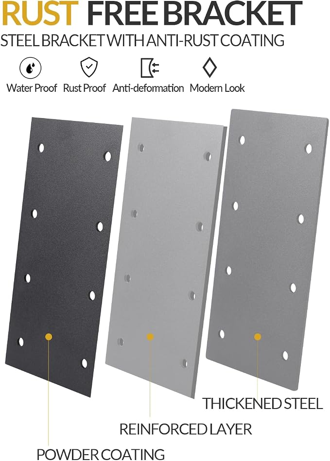 6 Pcs Large Flat Straight Brackets - Image 3