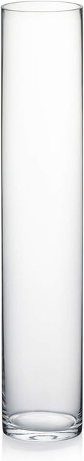 WGVI Quality Thick Weighted Clear Cylinder Glass Vases, Skinny Bud Tall Vase by WGVInternational-OpusGlassware