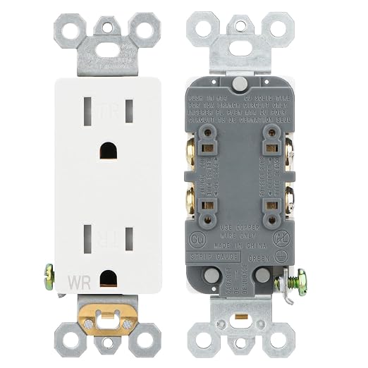 10-Pack 15A Contractor Weather & Tamper Outlet WR TR White Kit | Contractor - Image 9