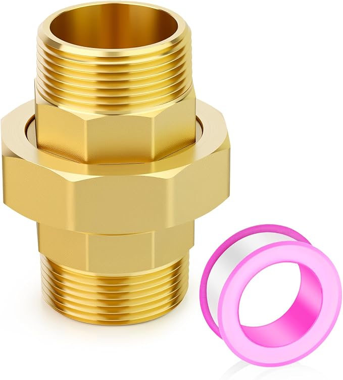 1PCS Brass Union，1-1/2" NPT Male x 1-1/2" NPT Male Brass Pipe Fitting by TAISHER