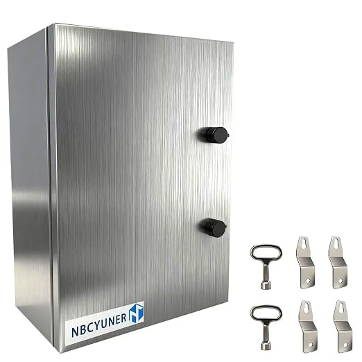 NBCYUNER Stainless Steel Electrical Enclosure 24x16x12 Inch NEMA 4X Enclosure by NBCYUNER