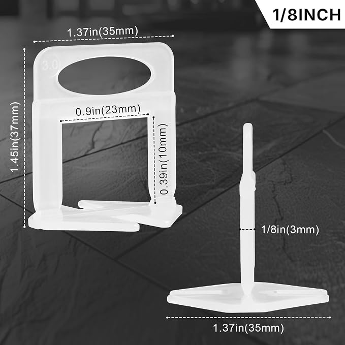 500 Tile Spacers 1/8 Inch Tile Leveling Clips - Image 2