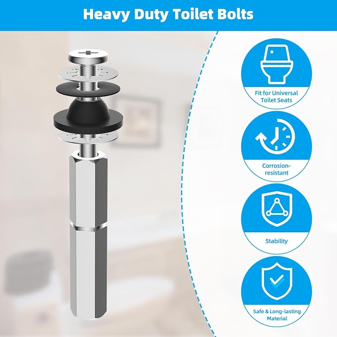 Hibbent 4 PCS Toilet Seat Bolts Kit, Stainless Steel Bolts - Image 4