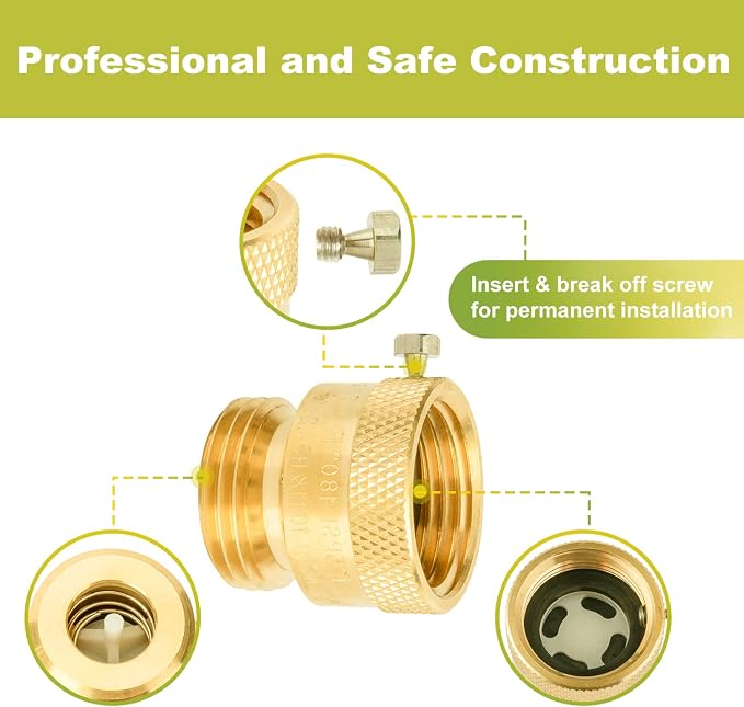 6-Pack Hose Bib Vacuum Breaker, 3/4 Inch GHT Backflow Preventer | Solid Brass - Image 6