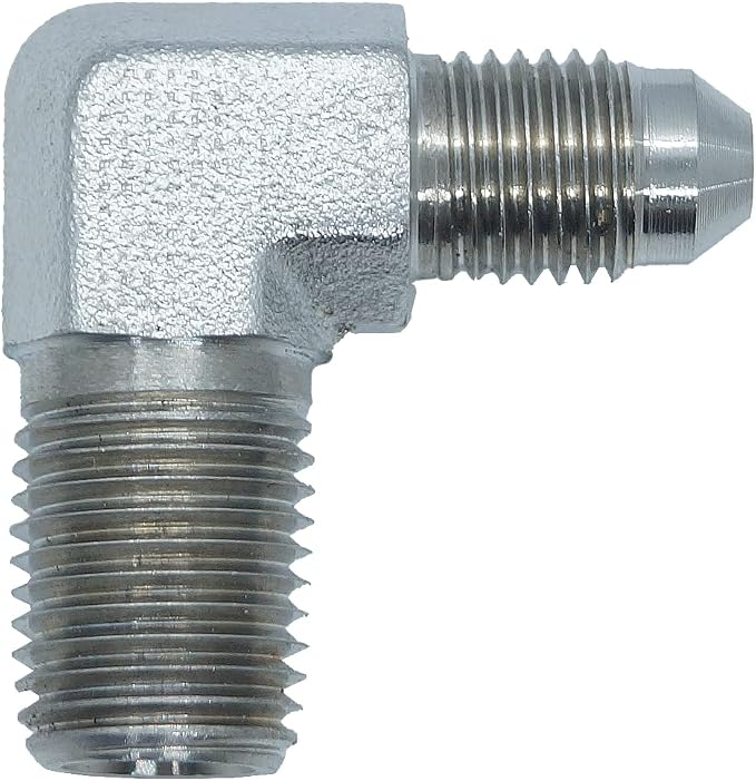 RFS Stainless Steel JIC Flared Tube Fitting, 90 Degree Elbow, 1/2" JIC Male x by RFSHydraulics