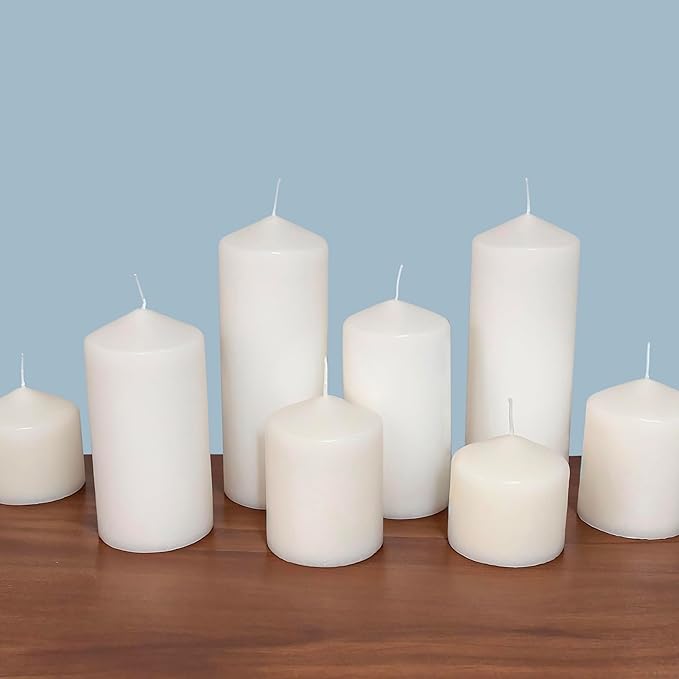 Stonebriar Unscented White Tall Pillar Candles, 35 Hour Burning Candle Pillars - Image 11