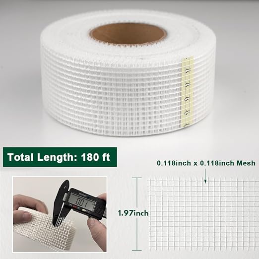 Drywall Joint Tape 1.97IN x 180 FT, Heavy-Duty Self-Adhesive Fiberglass Mesh - Image 3