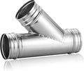 4" 3-Way Metal Duct Splitter – 45° Branch Air Vent Connector | 4 Inch HVAC Hose by FL