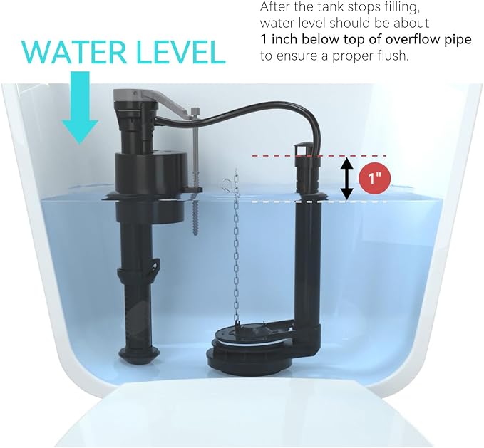R&T Toilet Fill Valve A1320, Toilet Repair Kit Inside Tank, Universal Toilet - Image 4