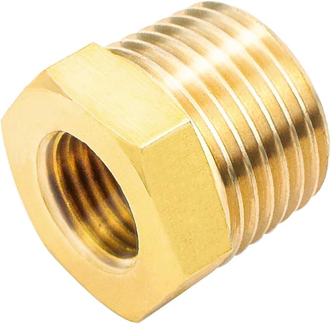 Joywayus 5Pcs Brass Reducing Hex Bushing 1/2" NPT Male to 1/4" NPT Female | - Image 4