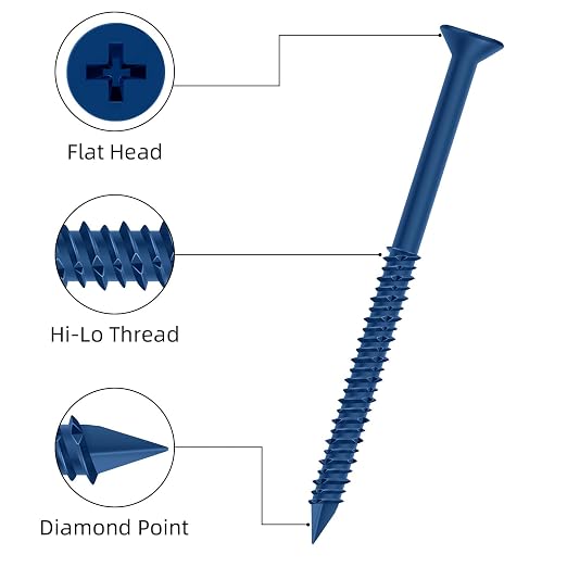 1/4" x 4" Concrete Screw Anchor Blue Flat Head Screws - Image 4